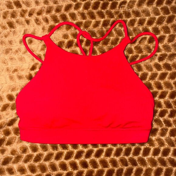EXCELLENT Lululemon Trinity Sports Bra Currant Red Crop Top Yoga Training 4 - Picture 7 of 8